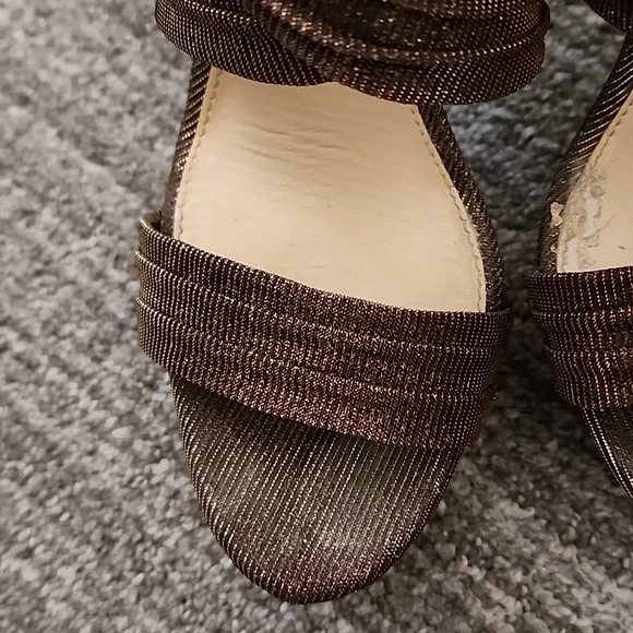 GIANNI BINI Strappy Bronze Platform Heels - Picture 10 of 14
